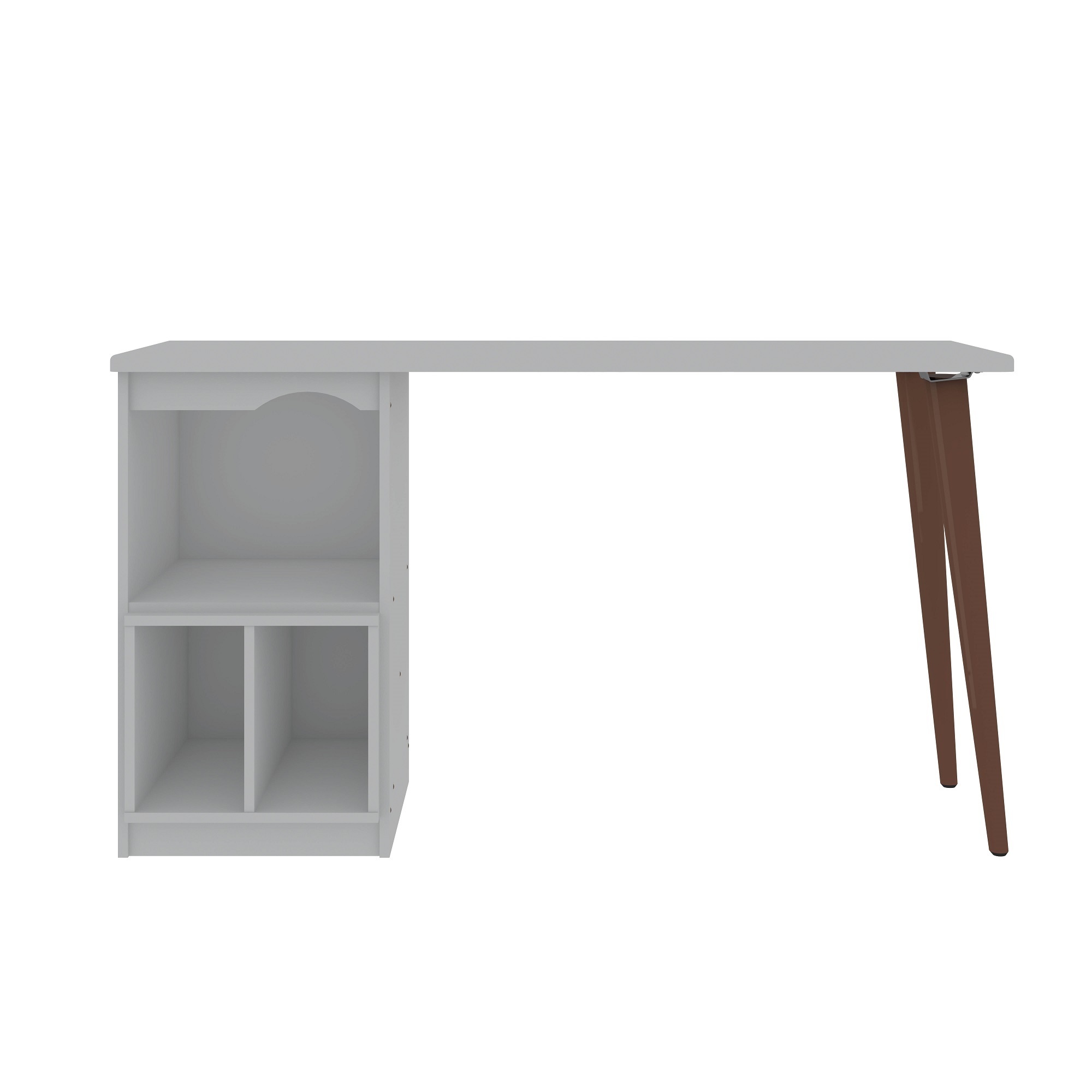 Manhattan Comfort, Hampton 53.54 Desk 3 Cubbies Wood Legs White, Width 53.54 in, Height 29.92 in, Depth 20.86 in, Model# 15PMC